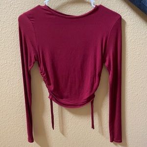 scarlet ruched side long sleeved top